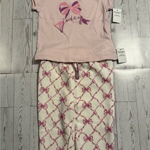 Juicy Couture Light Pink and White Kids Pajama Set
